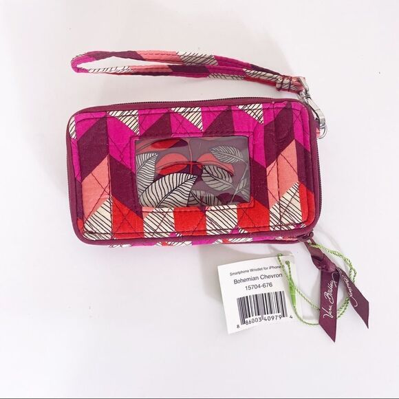NWT Vera Bradley Pink & Red Patterned Wristlet - Picture 2 of 7